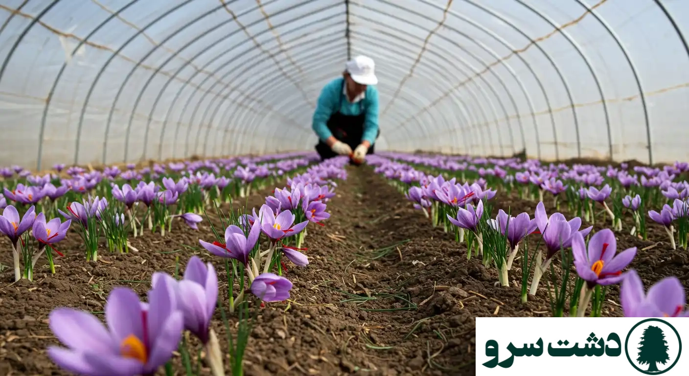 درآمد کشت زعفران گلخانه ای