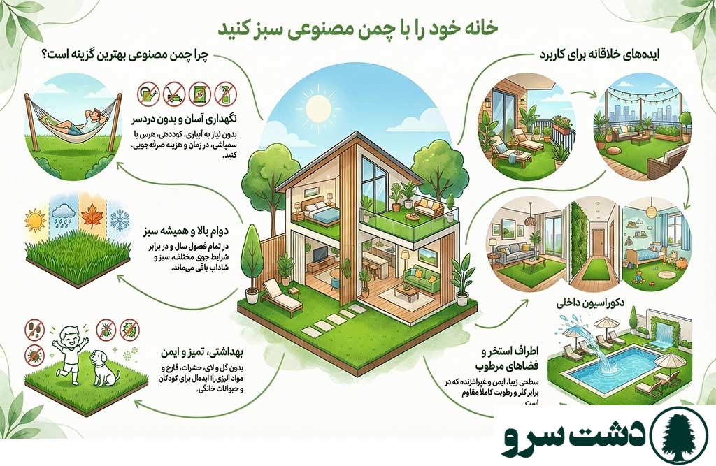 چطور با چمن مصنوعی فضای خانه را سبزتر کنیم؟