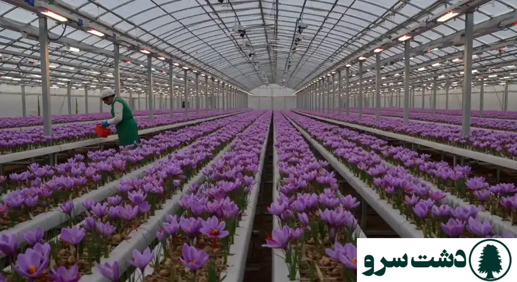 درآمد کشت زعفران گلخانه ای