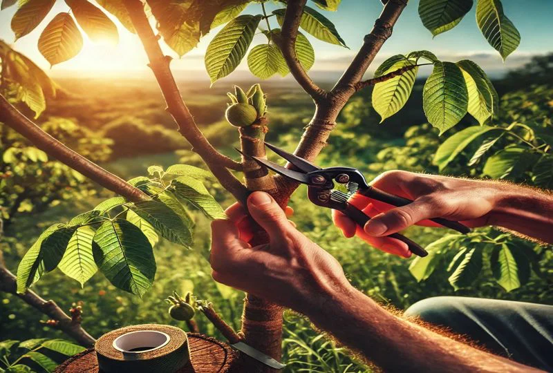 پیوند درخت گردو در تابستان