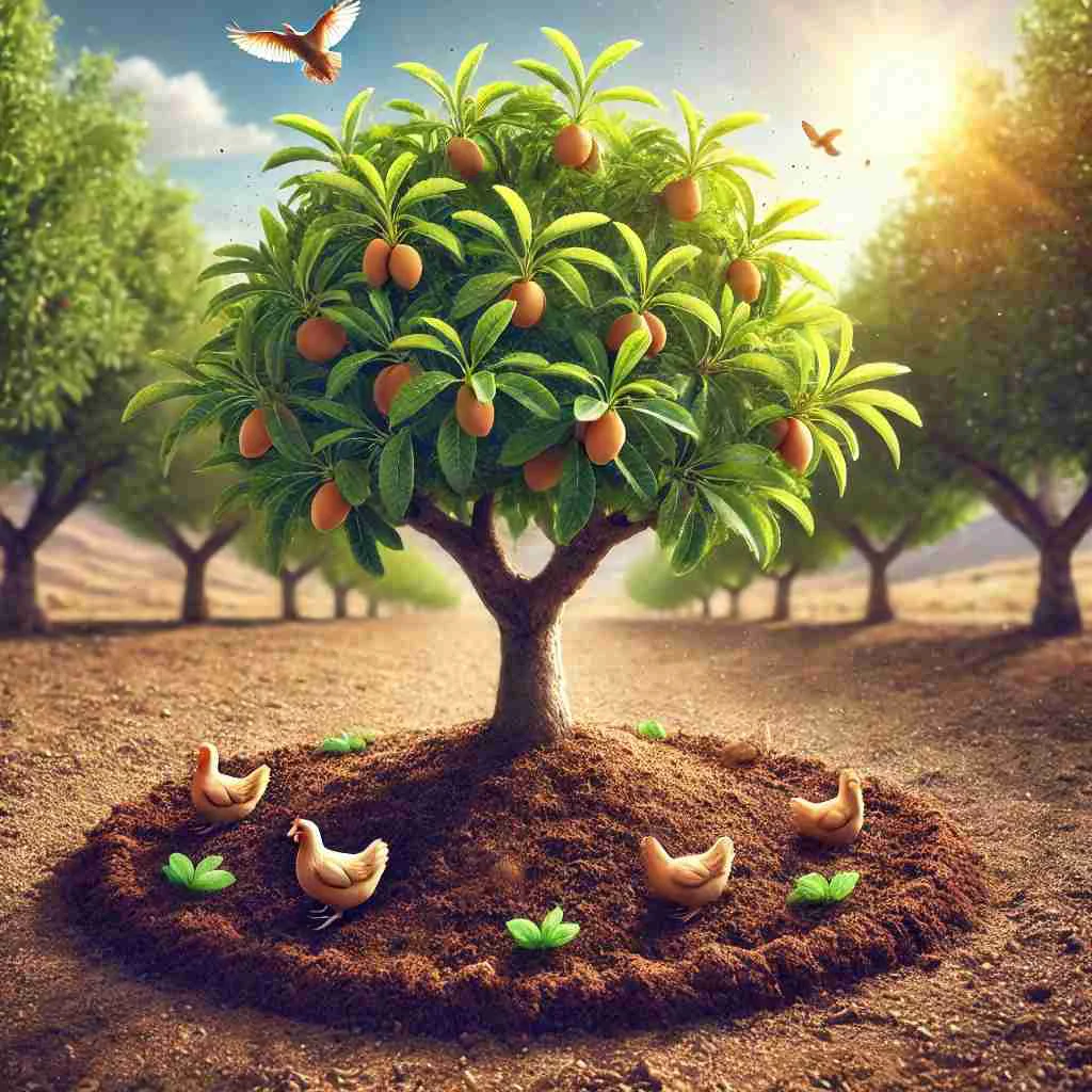 کود مرغی برای درخت بادام