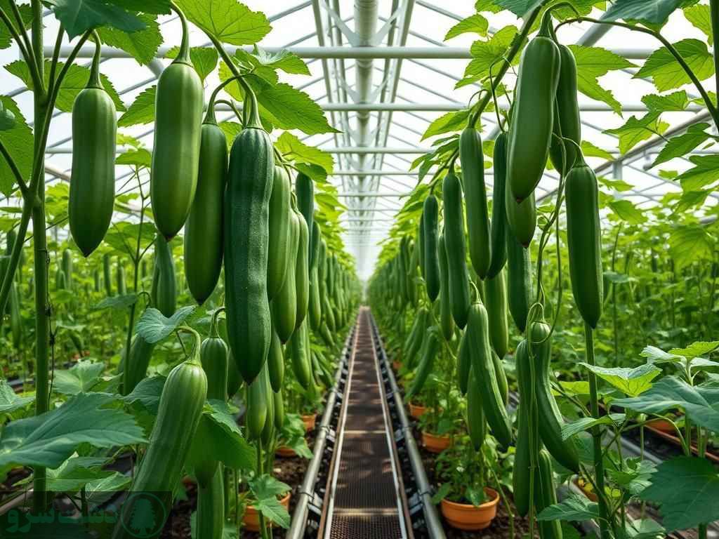 میزان تولید خیار گلخانه ای در 1000 متر