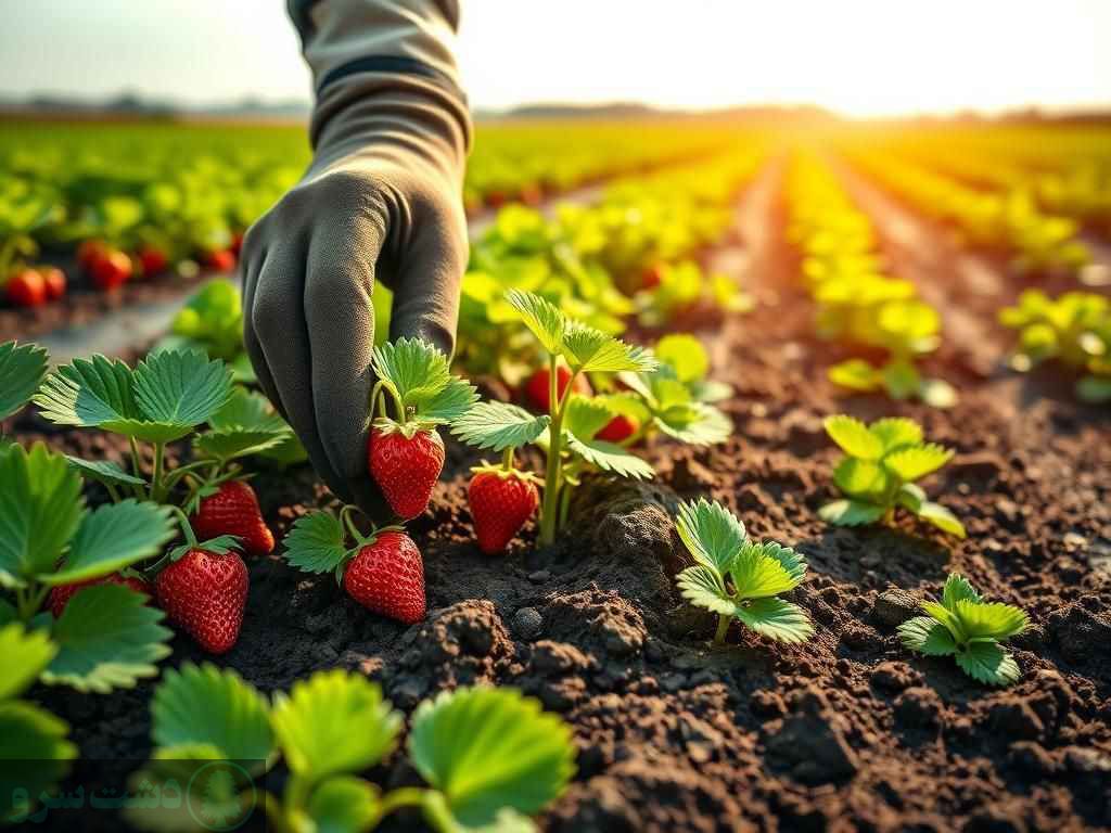 نحوه کاشت توت فرنگی در زمین کشاورزی