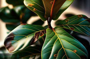 علت لکه های قهوه ای روی برگ فیکوس لیراتا